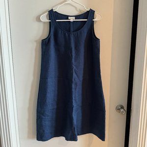 J. Jill Women's Blue Linen Dress